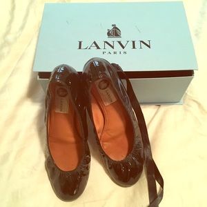 Lanvin black patent leather flats